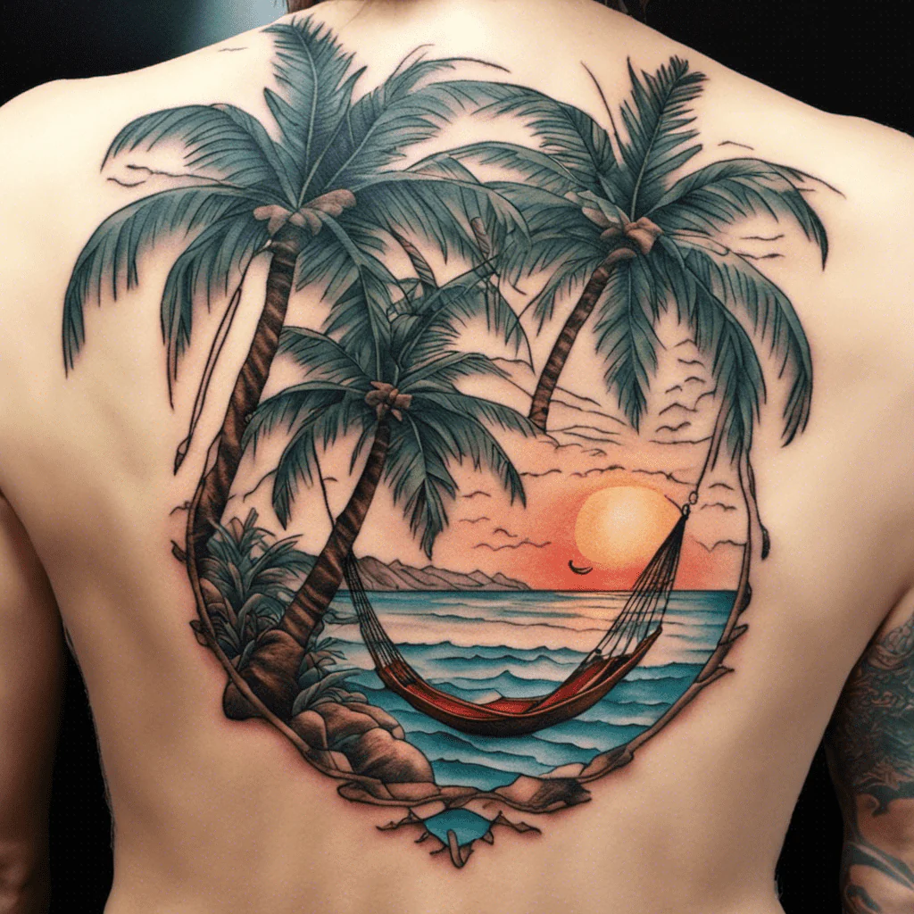 beautiful beach tattoo designs