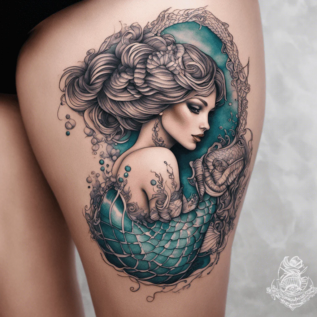 mermaid tattoo design for girls