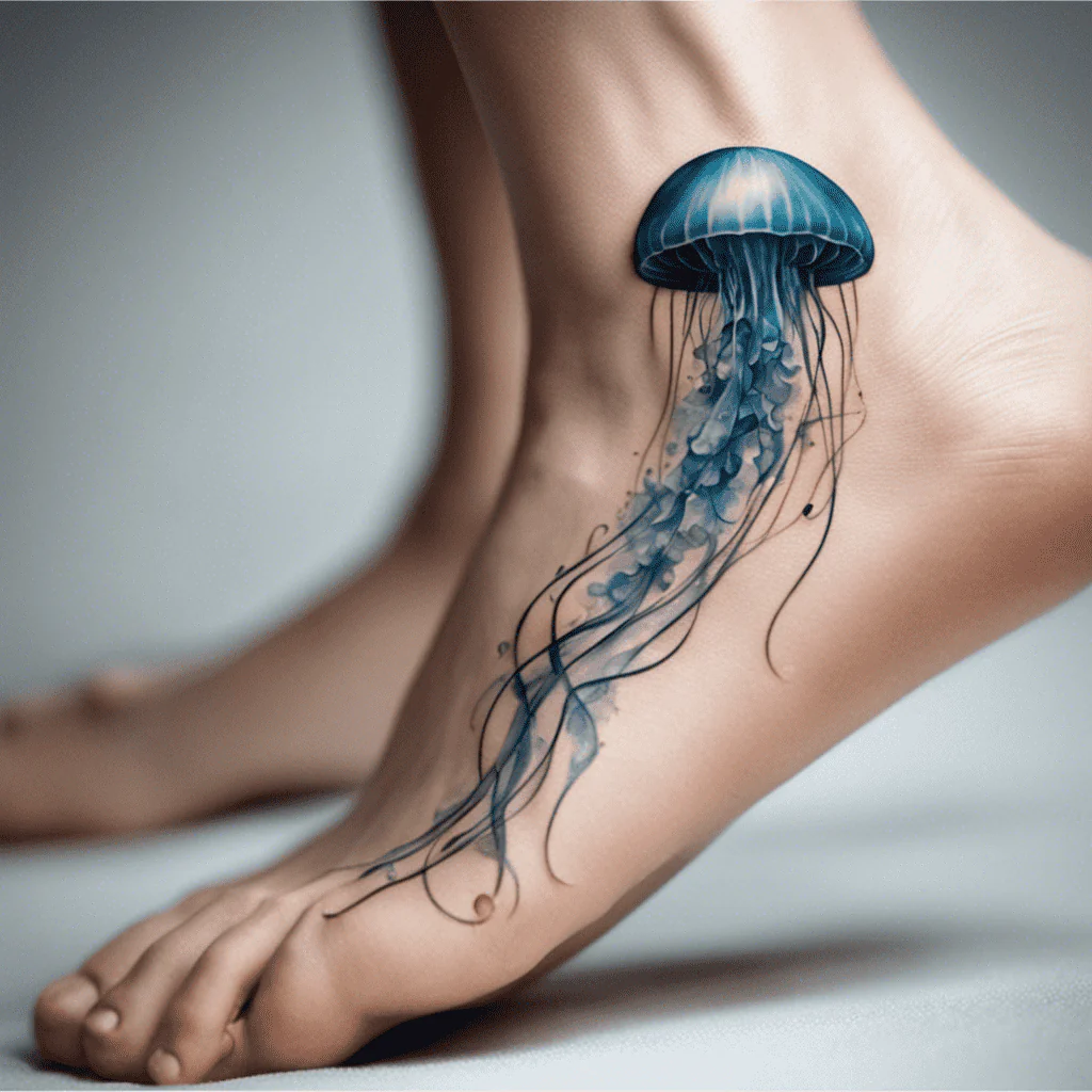 star fish foot tattoo design