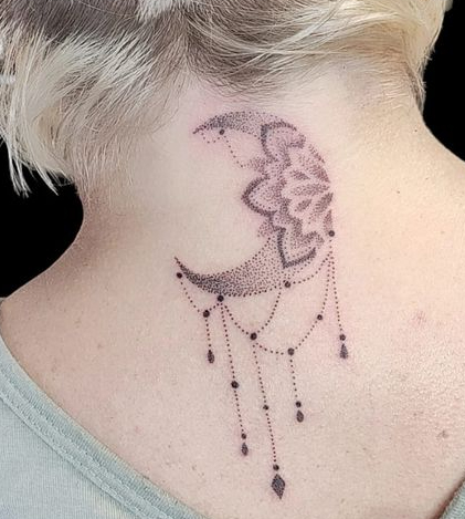 Mandala moon tattoo