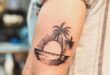 beach tattoo design on sleeve