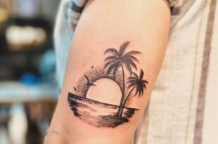 beach tattoo design on sleeve